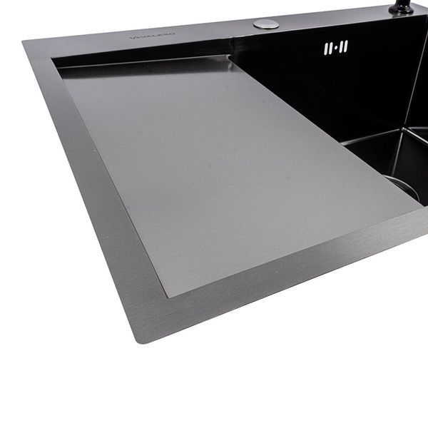 Кухонна мийка CM 65*50 R D&Eacute;COR чорна PVD handmade (круглий сифон 3,0/0,8) SP000049733 фото